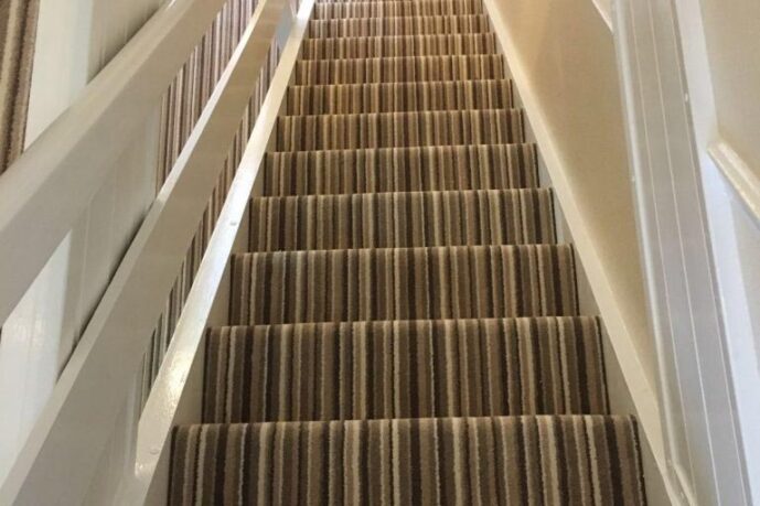 Striped Carpet on stairs